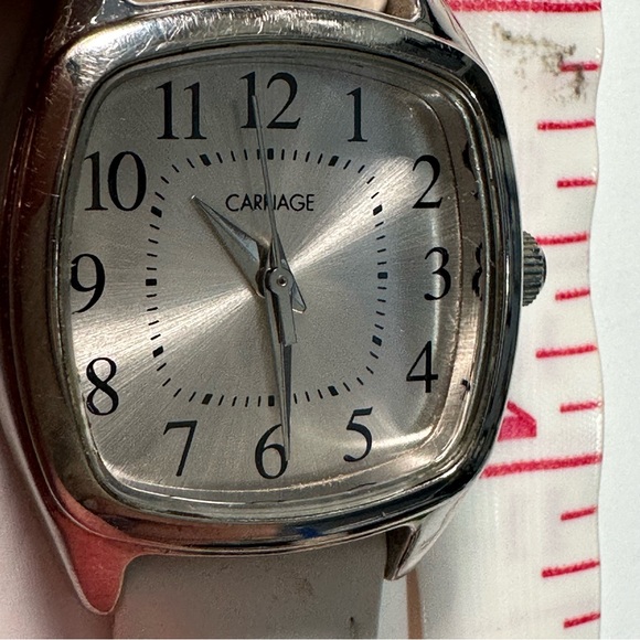 Carriage by timex white leather watch band - Picture 12 of 13